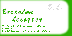 bertalan leiszter business card